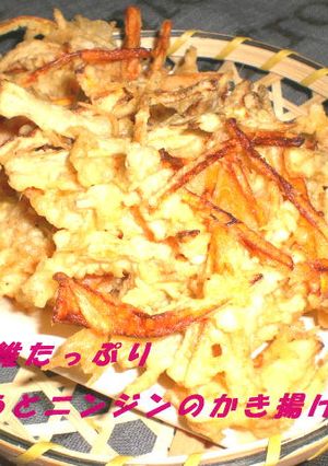 食物繊維たっぷり牛蒡と人参のかき揚げ-レシピのメイン写真