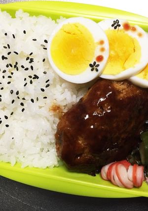 旦那弁当94♥豆腐もやしハンバーグ弁当！-レシピのメイン写真