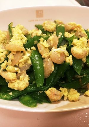 スナップえんどうとむきえびの炒め物-レシピのメイン写真