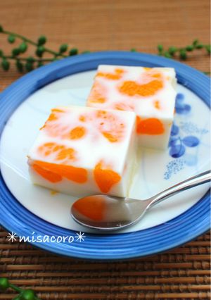 mみかんの牛乳寒天-レシピのメイン写真