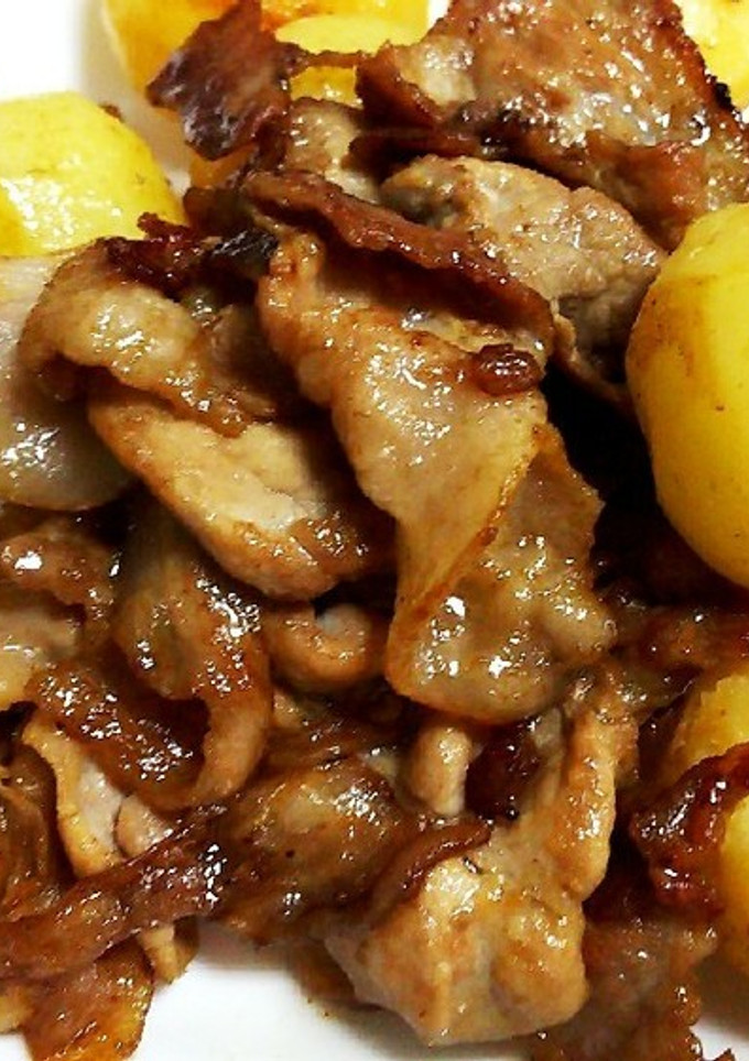 豚肉とじゃがいもの甘辛炒め-レシピのメイン写真