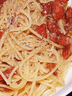 カルボナーラ美味和風☆チーズとかつお醤油-レシピのメイン写真