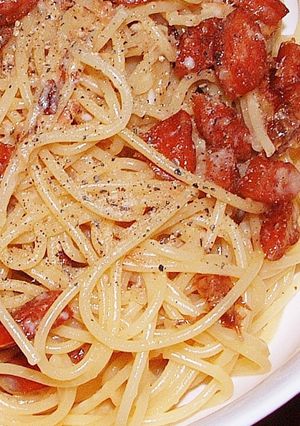 カルボナーラ美味和風☆チーズとかつお醤油-レシピのメイン写真