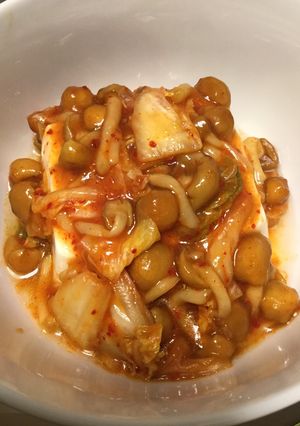糖質制限: なめこキムチ冷奴-レシピのメイン写真