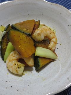 かぼちゃと海老の炒め物-レシピのメイン写真