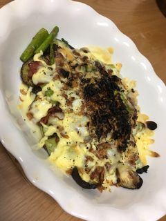 ワインと♪ アスパラと茄子マヨチーズ焼き-レシピのメイン写真