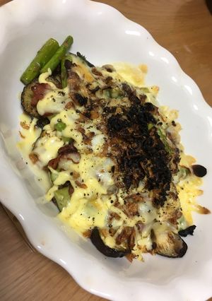 ワインと♪ アスパラと茄子マヨチーズ焼き-レシピのメイン写真