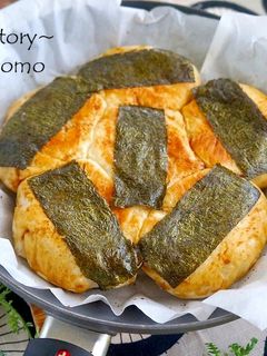 発酵から焼きをフライパンで磯辺焼き風パン-レシピのメイン写真