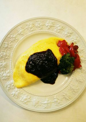 チーズinオムライス★ハンバーグソース-レシピのメイン写真