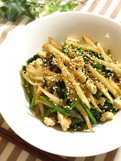 鶏ごぼうとほうれん草のやみつき炒め-レシピのメイン写真