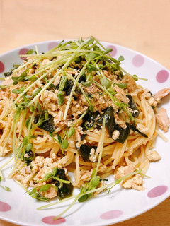 豆腐・ツナ・わかめの和風パスタ-レシピのメイン写真