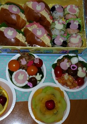 100均アイテムで簡単時短ウサギ弁当-レシピのメイン写真