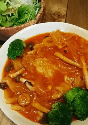 玉ねぎたっぷり！鶏もも肉のケチャップ煮-レシピのメイン写真