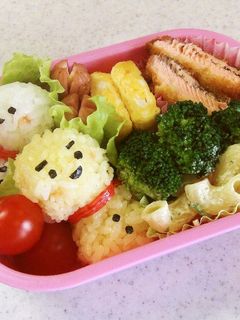幼稚園 お弁当 雪だるま(おにぎり)-レシピのメイン写真