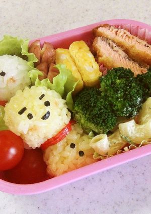 幼稚園　お弁当　雪だるま（おにぎり）-レシピのメイン写真