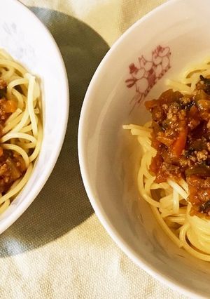 ミートソーススパゲティ☆トマトジュースで-レシピのメイン写真