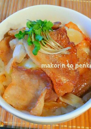 簡単＊豚バラ肉と長ネギのガッツリ塩ダレ丼-レシピのメイン写真