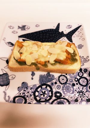 ❁かぼちゃとパクチーのトースト❁-レシピのメイン写真
