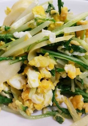 水菜とタケノコの卵炒め☆筍の旬炒め☆-レシピのメイン写真