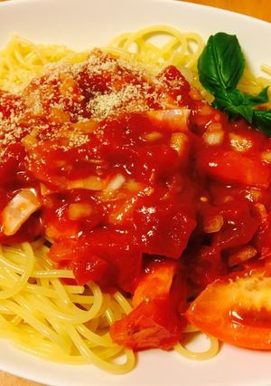 キンキンでいただく冷製濃厚トマトパスタ-レシピのメイン写真
