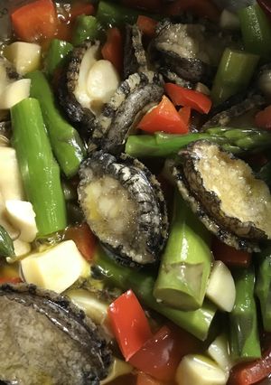 あわびと野菜のアヒージョ-レシピのメイン写真