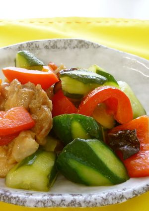 きゅうりと鶏肉の甘酢炒め-レシピのメイン写真