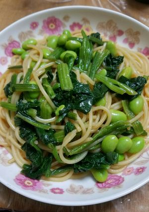 ほうれん草と枝豆の和風パスタ-レシピのメイン写真