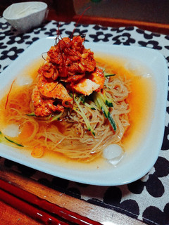 よだれ鶏乗せ冷麺-レシピのメイン写真