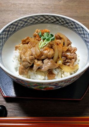 玉ねぎと豚肉の甘辛丼-レシピのメイン写真