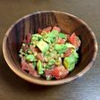 アボカドとトマト納豆のわさび醤油丼
