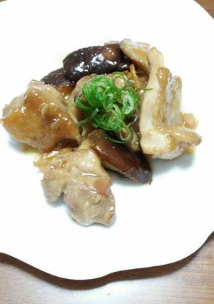 鳥モモ肉としいたけの甘辛みそ煮-レシピのメイン写真