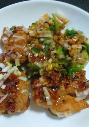 鶏もも肉のネギあえ（~▽~＠）♪♪♪-レシピのメイン写真