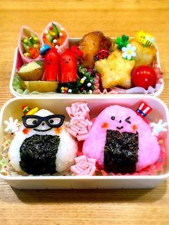 運動会キャラ弁簡単おにぎり可愛いお弁当!-レシピのメイン写真