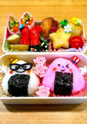 運動会キャラ弁簡単おにぎり可愛いお弁当！-レシピのメイン写真