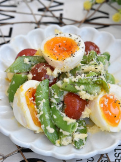 スナップえんどうと卵のチーズサラダ-レシピのメイン写真