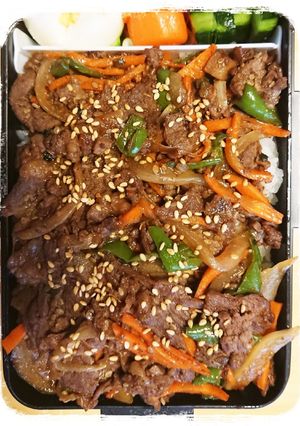 男子お弁当☆コストコのプルコギで肉丼-レシピのメイン写真