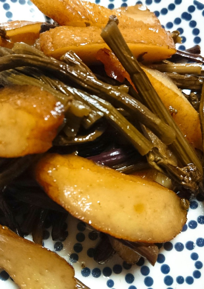 わらびとさつま揚げの炒め煮-レシピのメイン写真