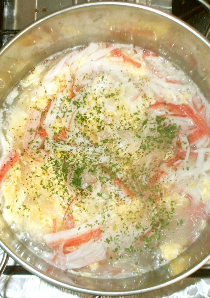 春雨とカニカマ卵のスープ♪簡単-レシピのメイン写真