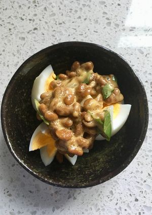 納豆 オン ザ 茹で卵-レシピのメイン写真