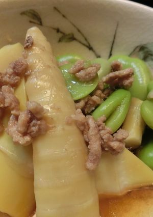 タケノコとソラマメのそぼろ煮-レシピのメイン写真