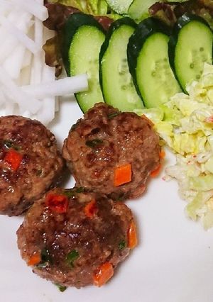 簡単洗い物いらずのハンバーグ&つくね-レシピのメイン写真