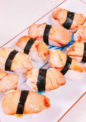 切り落とし焼豚でスパム風ひと口握り寿司-レシピのメイン写真