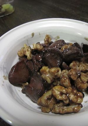鶏レバーと胡桃の甘辛煮♪-レシピのメイン写真