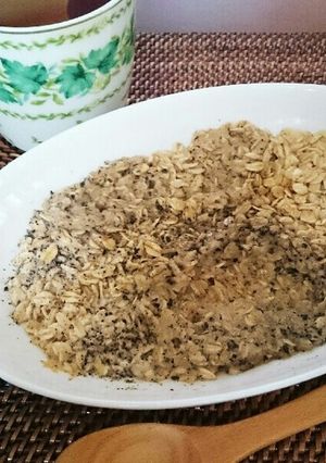 レンジで簡単☆ごまときな粉のオートミール-レシピのメイン写真
