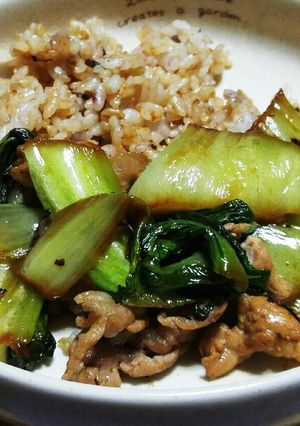 残りの油でチンゲン菜と雑穀米炒めヘルシー-レシピのメイン写真
