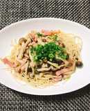 糖質制限☆ベーコンとしめじの和風パスタ
