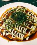 残った刺身のつまをお好み焼き風に