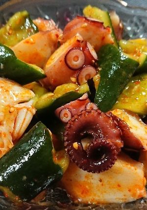 驚愕レシピ 叩き胡瓜とタコの豆板醤あえ物-レシピのメイン写真