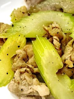ぶた肉セロリ炒め♪時短♪簡単♪お弁当にも-レシピのメイン写真