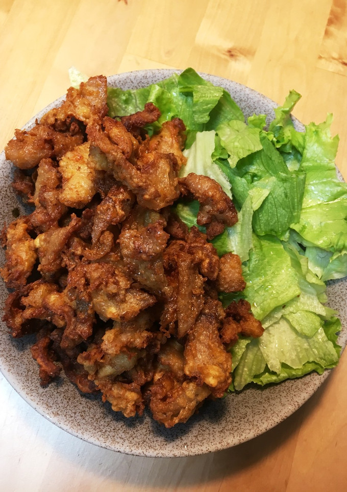 節約！美味しい☆鶏皮の唐揚げ塩レモン風味-レシピのメイン写真
